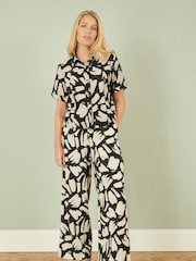 Yumi Black Relaxed Fit Splash Print Shirt - Image 2 of 5