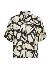 Yumi Black Relaxed Fit Splash Print Shirt - Image 5 of 5