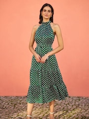 Yumi горошек с принтом бретелька на шею средних размеров с сочетающимися ремни - Image 1 of 5