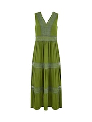 Yumi Green Lace Trim Sun Dress - Image 5 of 5