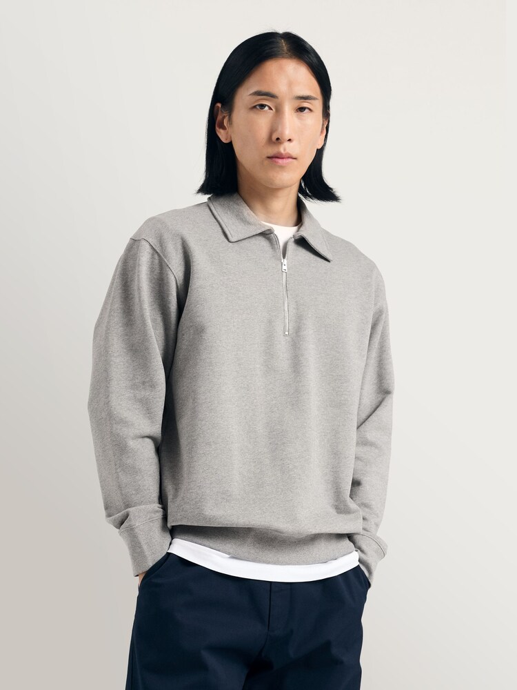 Norse Projects Grey Standard Norse Half Zip Sweatshirt - Image 1 of 7 Norse Projects Grey Standard Norse Half Zip Sweatshirt - Image 1 of 7
