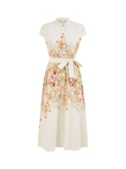 Yumi Cream Blend Floral Mirrored Placement Skater Dress - Image 5 of 5