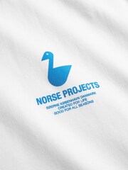 Norse Projects White Johannes The Lakes Print T-Shirt - Image 6 of 7
