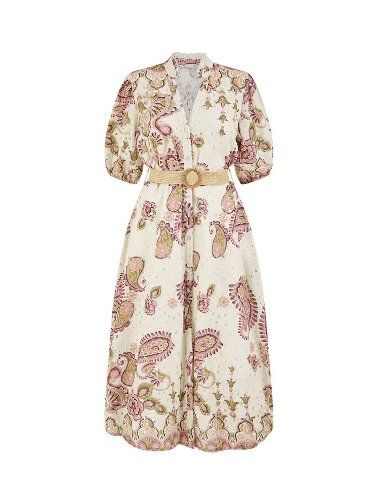 Yumi Paisley Print Broderie Anglaise 100% Cotton Midi Dress - Imagen 5 de 5 Yumi Paisley Print Broderie Anglaise 100% Cotton Midi Dress - Imagen 5 de 5