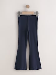 Navy Blue 1 Pack Rib Flare Leggings (3-16yrs) - Image 4 of 7