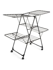 Swan Black Stealth Jumbo Collapsible Clothes Airer with Storage - Image 1 of 9