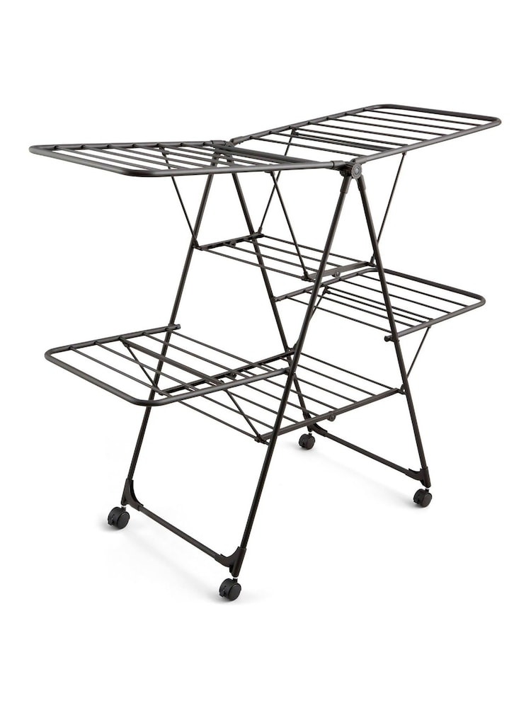 Swan Black Stealth Jumbo Collapsible Clothes Airer with Storage - Image 1 of 9