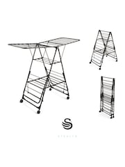 Swan Black Stealth Jumbo Collapsible Clothes Airer with Storage - Image 2 of 9