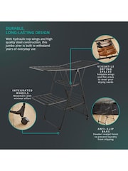 Swan Black Stealth Jumbo Collapsible Clothes Airer with Storage - Image 6 of 9