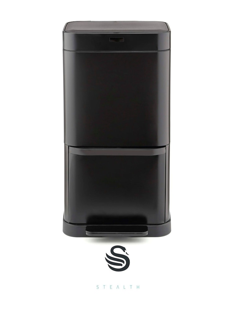 Swan Black Stealth Dual Recycling Sensor Bin with Retainer Body - Image 1 of 9