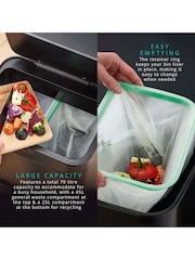 Swan Black Stealth Dual Recycling Sensor Bin with Retainer Body - Image 4 of 9