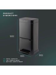 Swan Black Stealth Dual Recycling Sensor Bin with Retainer Body - Image 6 of 9