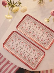Cath Kidston Pink Cherry Melamine Rectangular Platter - Image 2 of 4