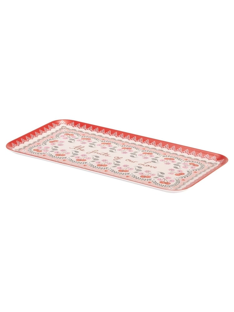 Cath Kidston Pink Cherry Melamine Rectangular Platter - Image 2 of 4