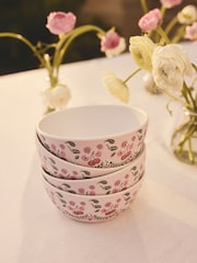 Cath Kidston Set of 4 Pink Cherry Melamine Cereal Bowls - Image 1 of 5