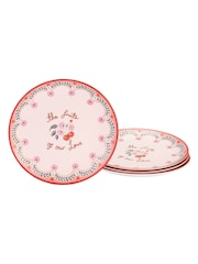 Cath Kidston Set of 4 Pink Cherry Melamine Side Plates - Image 4 of 4