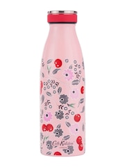 Cath Kidston Pink Cherry Stainless Steel Water Bottle 350ML - Image 1 of 2