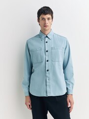 Oliver Spencer Blue Treviscoe Overshirt Indigo Light Denim - Image 1 of 6