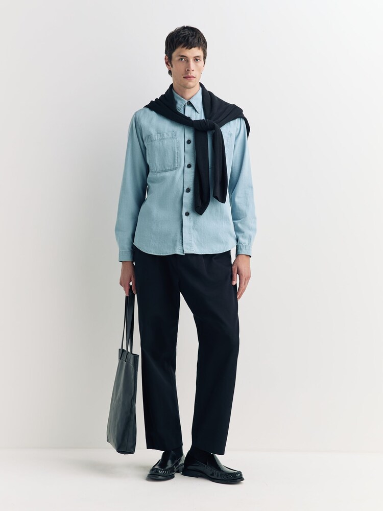 Oliver Spencer Blue Treviscoe Overshirt Indigo Light Denim - Image 2 of 6