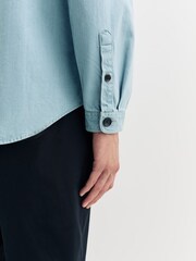 Oliver Spencer Blue Treviscoe Overshirt Indigo Light Denim - Image 6 of 6