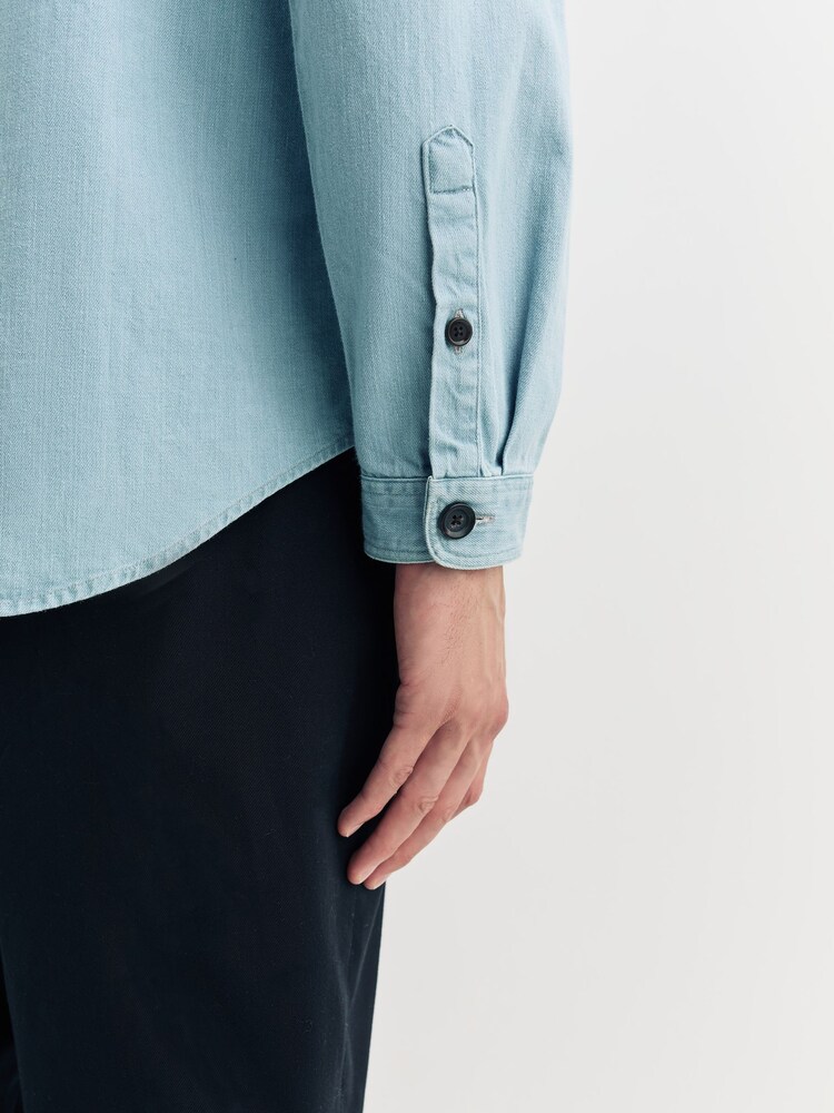 Oliver Spencer Blue Treviscoe Overshirt Indigo Light Denim - Image 6 of 6