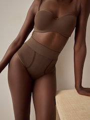Chocolate Nude High Waist Thong Seamless Firm Tummy Control Shaping Briefs - Image 2 of 8