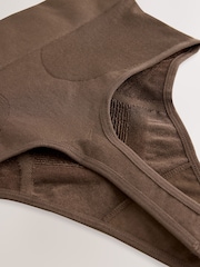 Chocolate Nude High Waist Thong Seamless Firm Tummy Control Shaping Briefs - Image 7 of 8