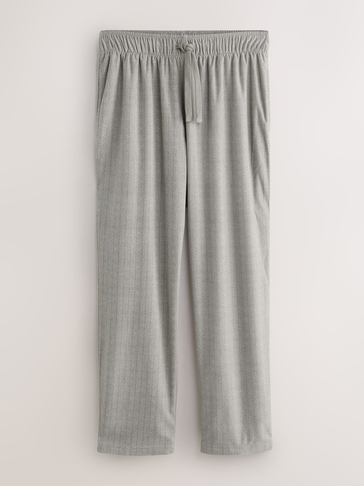 Neutral Herringbone Motionflex Cosy Open Hem Pyjama Bottoms - Image 1 of 4 Neutral Herringbone Motionflex Cosy Open Hem Pyjama Bottoms - Image 1 of 4