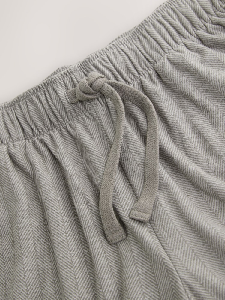 Neutral Herringbone Motionflex Cosy Open Hem Pyjama Bottoms - Image 2 of 4 Neutral Herringbone Motionflex Cosy Open Hem Pyjama Bottoms - Image 2 of 4