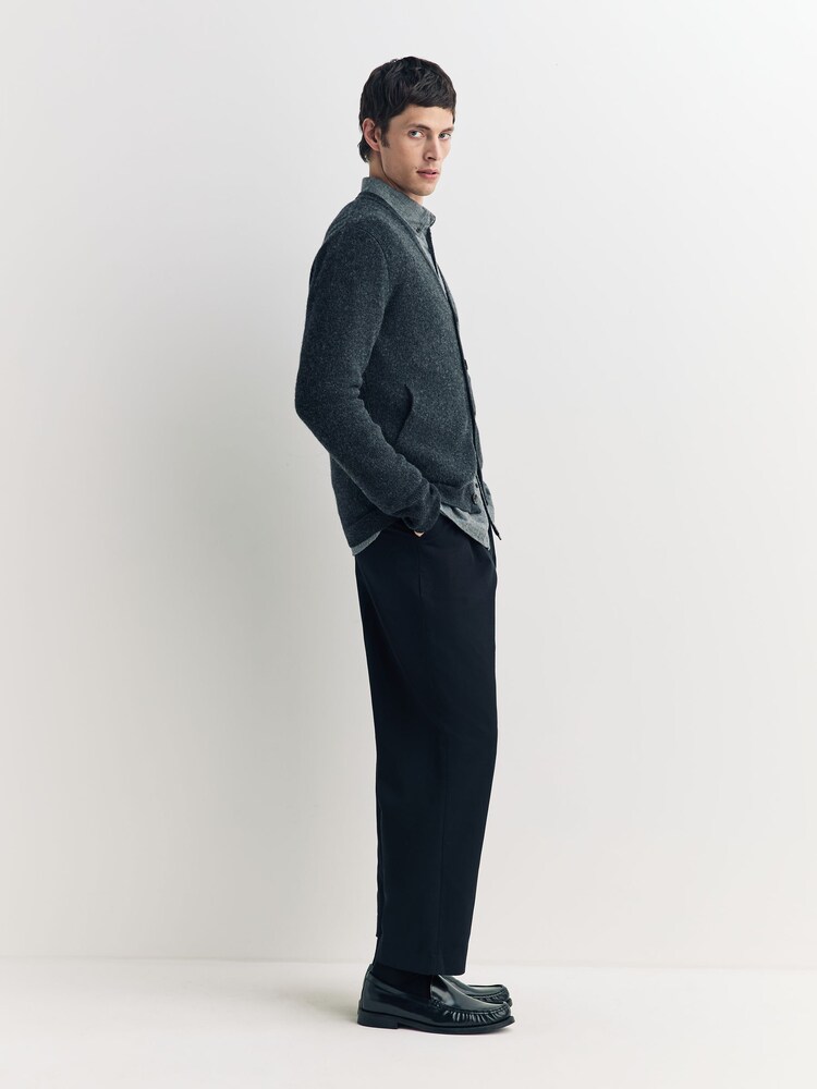 Oliver Spencer Grey Oliver Spencer Grey Carndale Ribbed Extrafine Wool Cardigan - Image 2 of 6