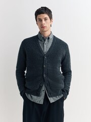 Oliver Spencer Grey Oliver Spencer Grey Carndale Ribbed Extrafine Wool Cardigan - Image 4 of 6