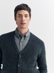 Oliver Spencer Grey Oliver Spencer Grey Carndale Ribbed Extrafine Wool Cardigan - Image 5 of 6
