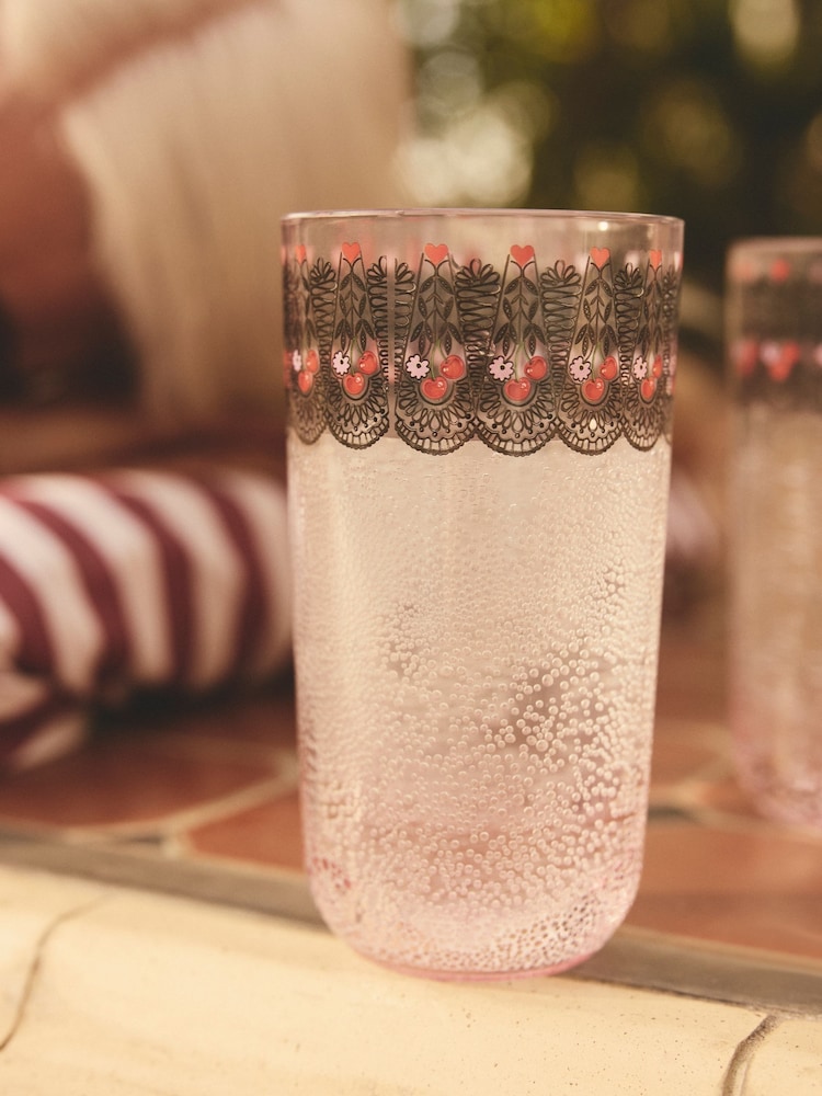 Cath Kidston Pink Cherry Picnic Hiball Glass - Image 1 of 3
