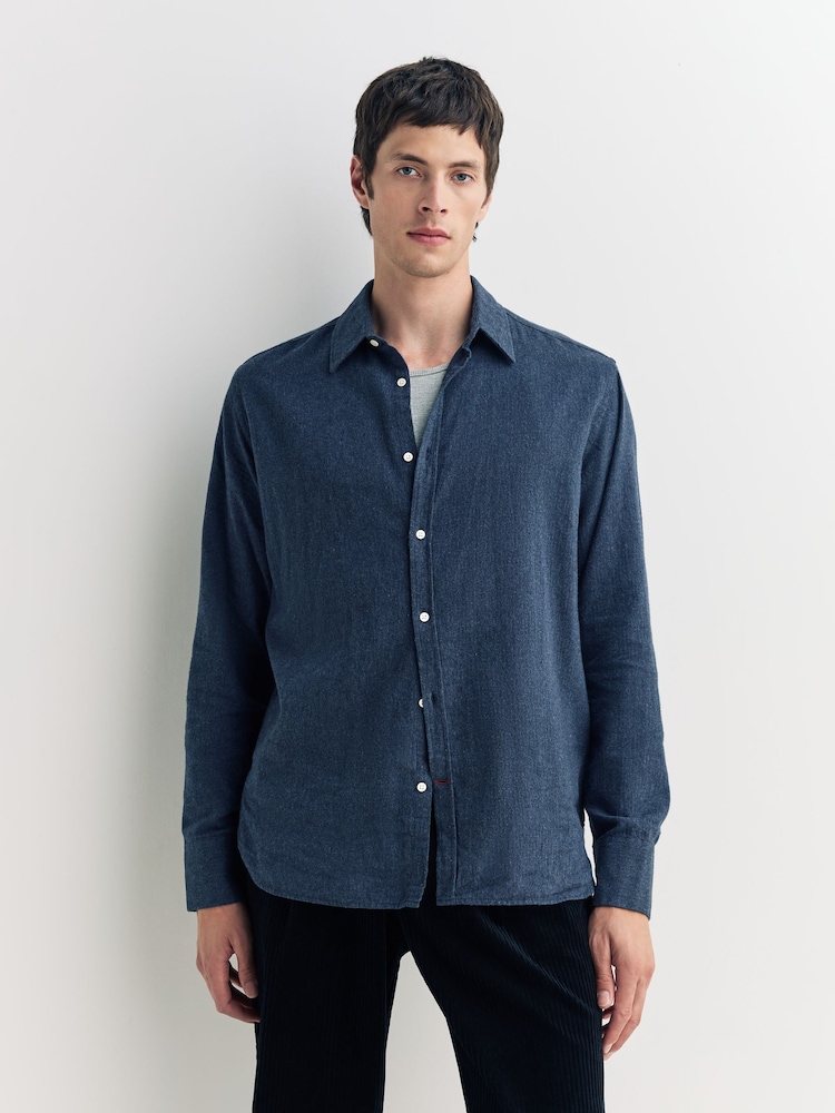 Oliver Spencer Blue Conduit Classic Herringbone Cotton Shirt - Image 1 of 6 Oliver Spencer Blue Conduit Classic Herringbone Cotton Shirt - Image 1 of 6