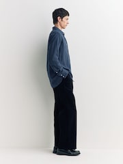 Oliver Spencer Blue Conduit Classic Herringbone Cotton Shirt - Image 3 of 6