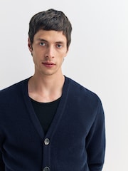 Oliver Spencer Blue Oliver Spencer Grey Carndale Ribbed Extrafine Wool Cardigan - Image 5 of 6