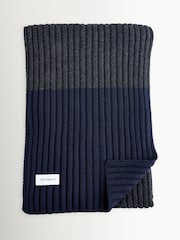 Oliver Spencer Blue Soane Wool Blend Striped Scarf - Image 1 of 1