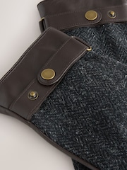 Grey Harris Tweed And Leather Gloves - Image 2 of 4