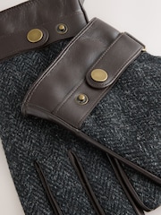 Grey Harris Tweed And Leather Gloves - Image 4 of 4