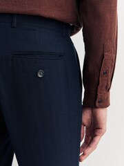 Oliver Spencer Blue Fishtail Cotton Wool Tapered Trousers - Image 5 of 6