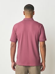 Damson Pink Regular Fit Short Sleeve Pique Polo Shirt - Image 3 of 7