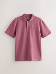 Damson Pink Regular Fit Short Sleeve Pique Polo Shirt - Image 5 of 7