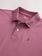 Damson Pink Regular Fit Short Sleeve Pique Polo Shirt - Image 7 of 7
