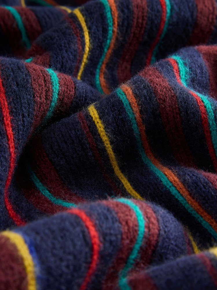 Multi Stripe Knitted Scarf - Image 3 of 3