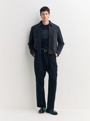 Oliver Spencer Blue Blenheim Boiled Wool Striped Jumper - Image 3 of 6