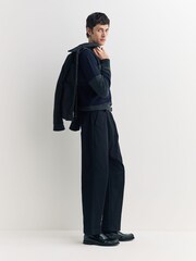 Oliver Spencer Blue Blenheim Boiled Wool Striped Jumper - Image 4 of 6