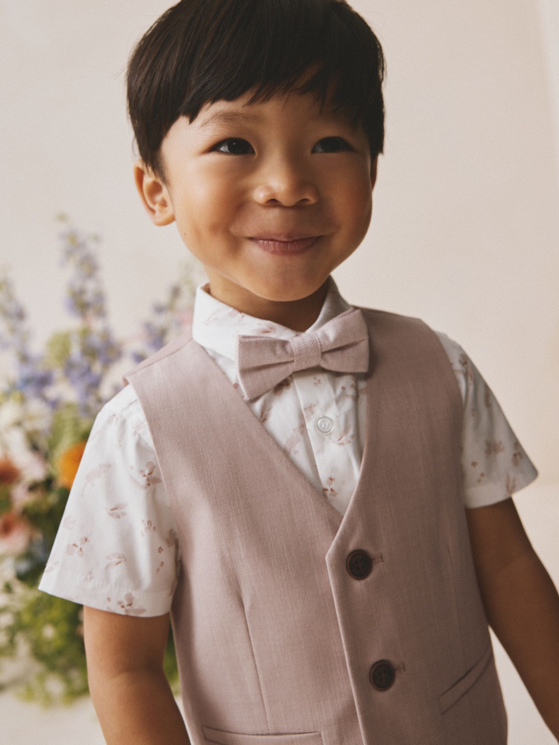 ♡5点セット♡nextスーツセット ジャケット・ベスト・パンツ・シャツ・ネクタイ Next：日本 ピンク - ベスト、シャツ、ショートパンツ、ネクタイセット