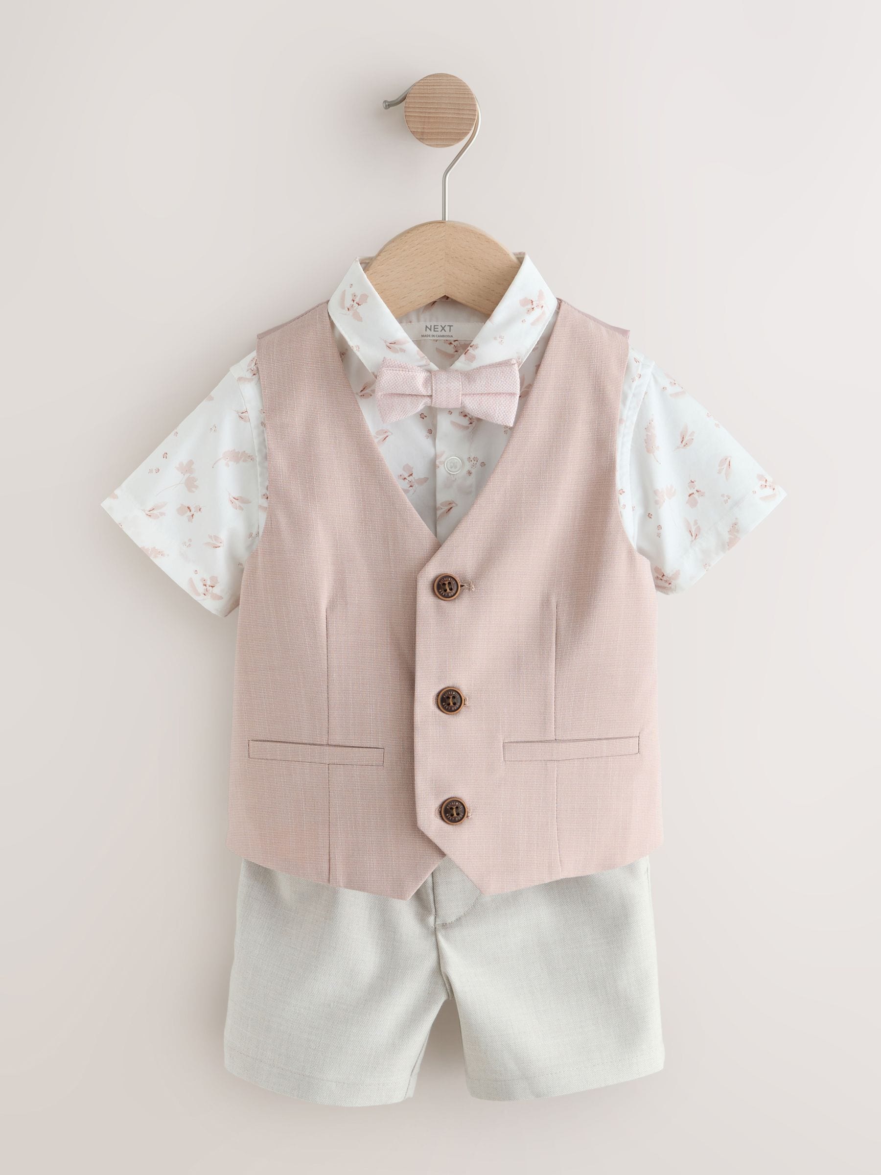 Next：日本 ピンク - ベスト、シャツ、ショートパンツ、ネクタイセット
