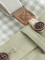 Sage Green Gingham Shirt Shorts Braces & Bow Tie Set (3mths-9yrs) - Image 4 of 5