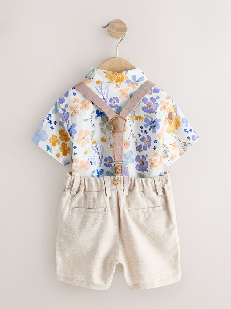 طباعة زهور - Shirt Short & Braces Set (3mths-9yrs) - صورة 2 من 5 طباعة زهور - Shirt Short & Braces Set (3mths-9yrs) - صورة 2 من 5